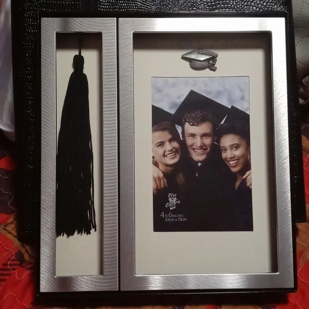 Silver graduation frame with tassel frame